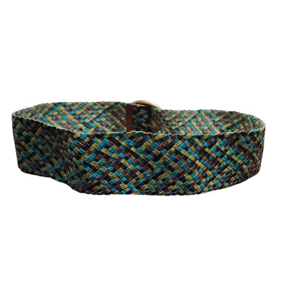 Kookai Wide Braided Belt Large Brass Oval Buckle EUC 38 " Waist - Picture 5 of 11